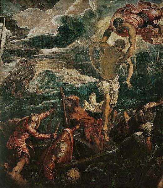 Jacopo Tintoretto San Marco salva un saraceno durante un naufragio Norge oil painting art